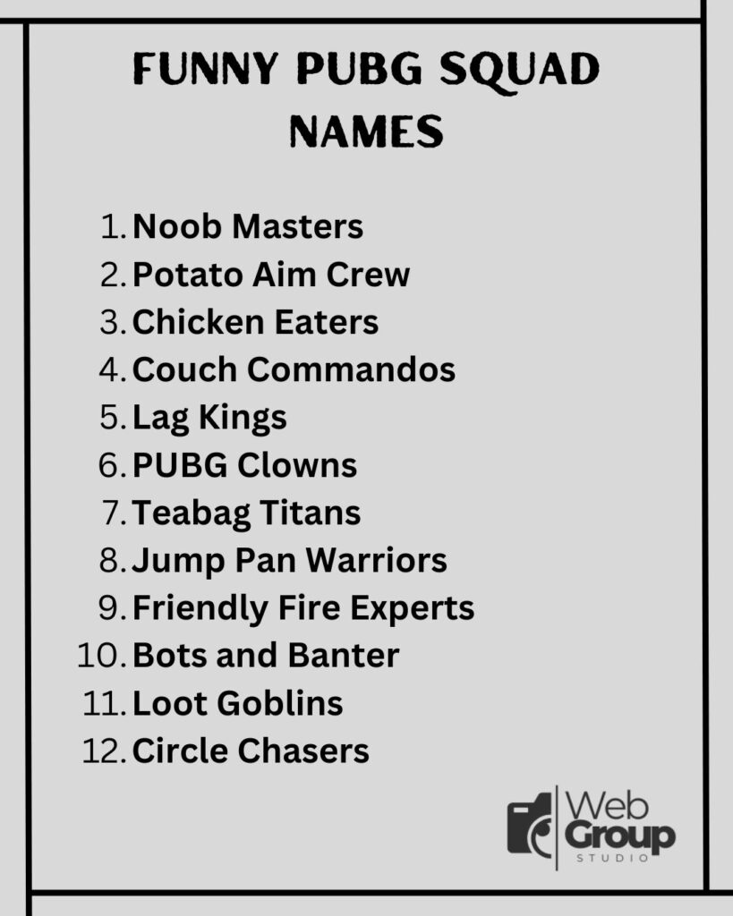 Funny Pubg Squad Names