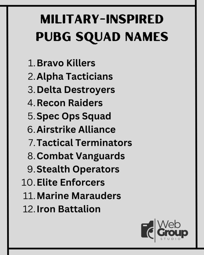 Military-Inspired Pubg Squad Names