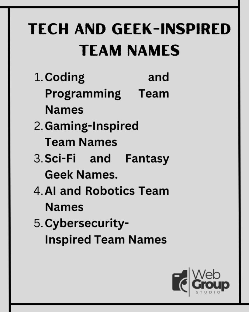 Tech and Geek-Inspired Team Names