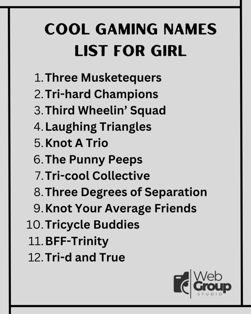 Cool Gaming Names List for Girl