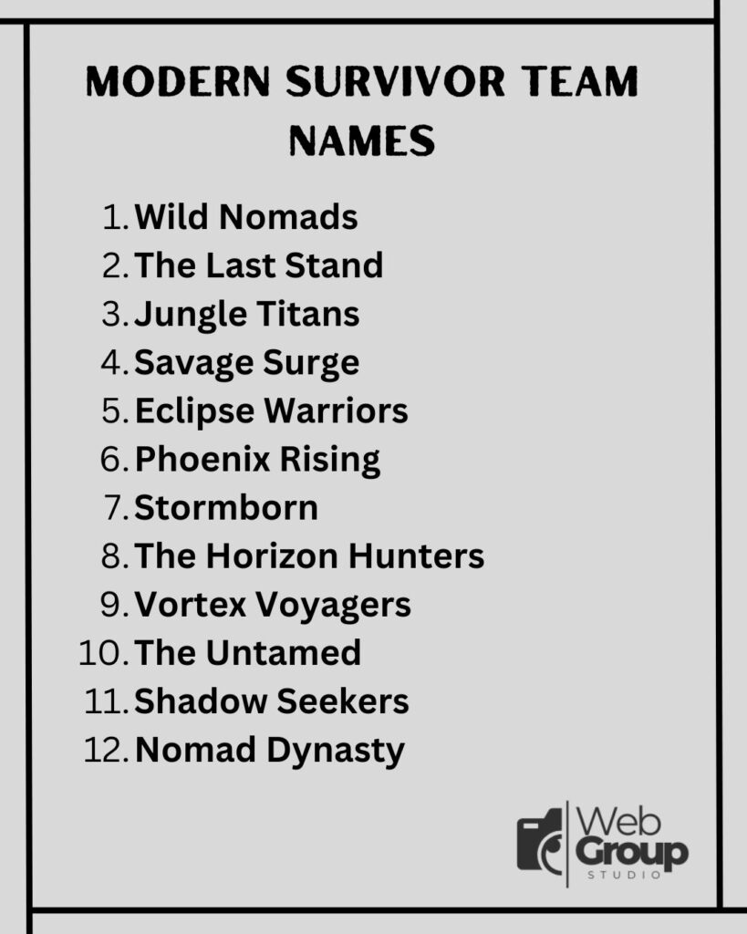 Modern Survivor Team Names