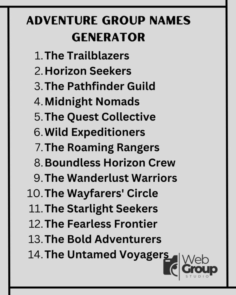 Adventure Group Names Generator