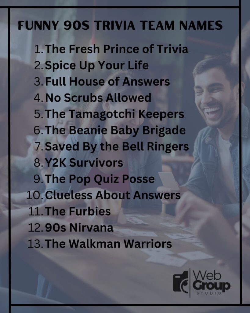 Funny 90s Trivia Team Names